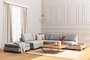 Atelier Del Sofa Sofá Esquinero Izquierdo con Puf - Gris Claro